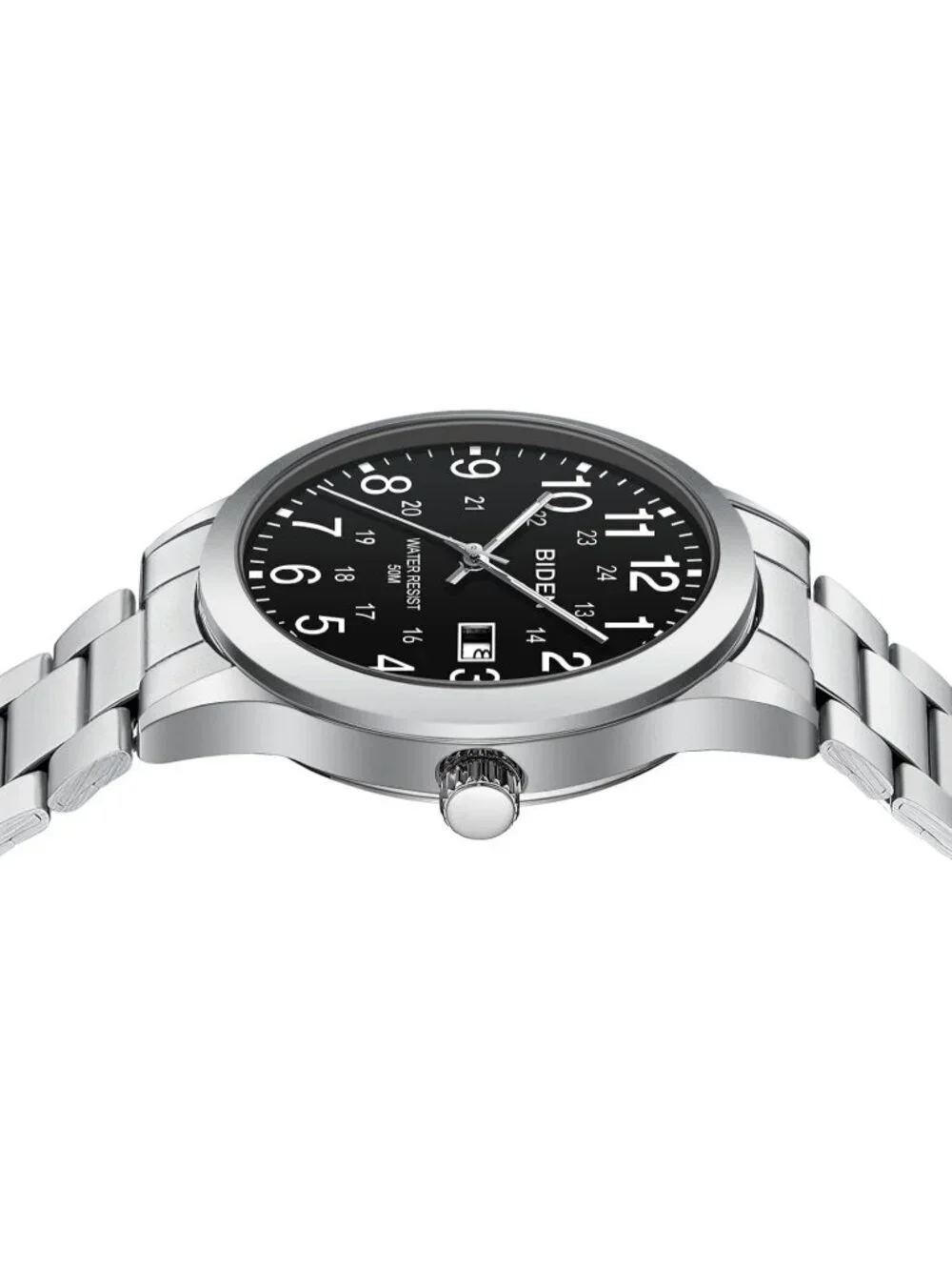 Men's Black Silver Analog Stainless Steel Professionals Waterproof Nurse Watch